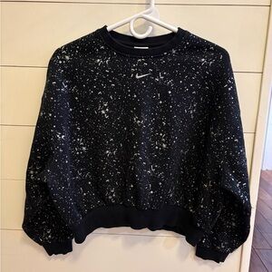 Girls Nike Black Cropped Sweatshirt